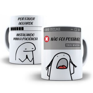 Caneca Engraçada Flork Mensagem De Erro- Porcelana 325ml